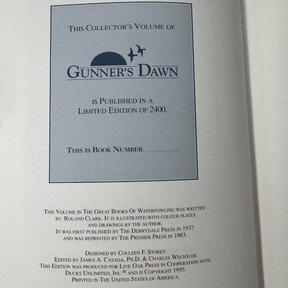 Gunners Dawn Collectors Edition By Roland Clark Hardcover Hunting Waterfowl Art - Picture 4 of 16